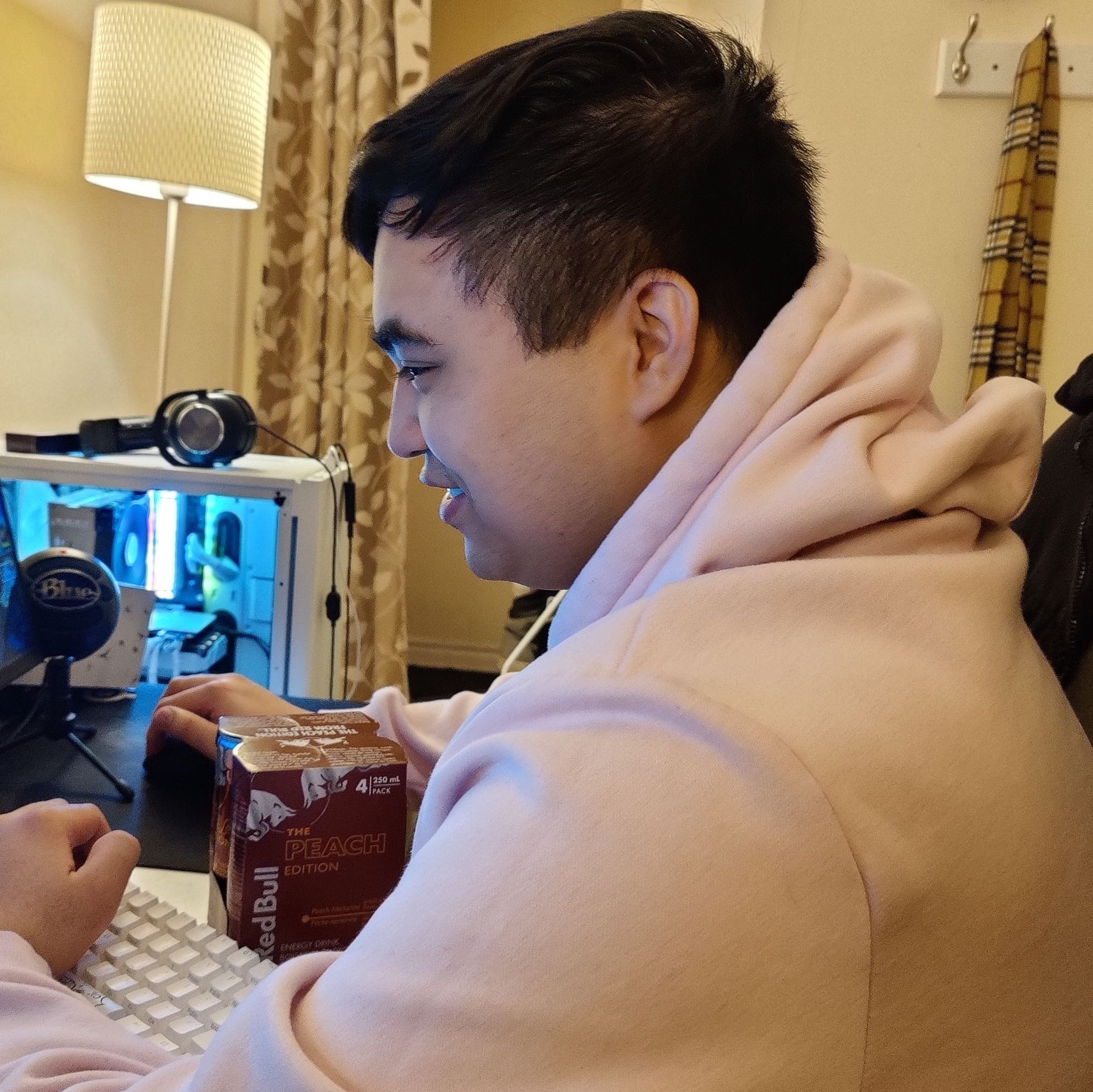 Dominic Salas sitting at his computer